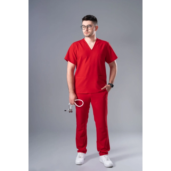 Costum medical roșu bărbați Osler