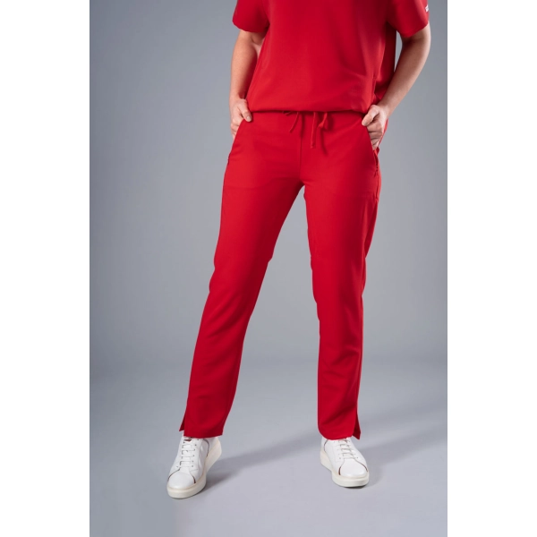 Pantaloni medicali roșii de damă Chieu