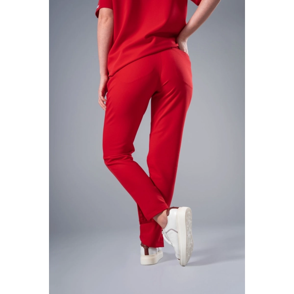 Pantaloni medicali roșii de damă Chieu
