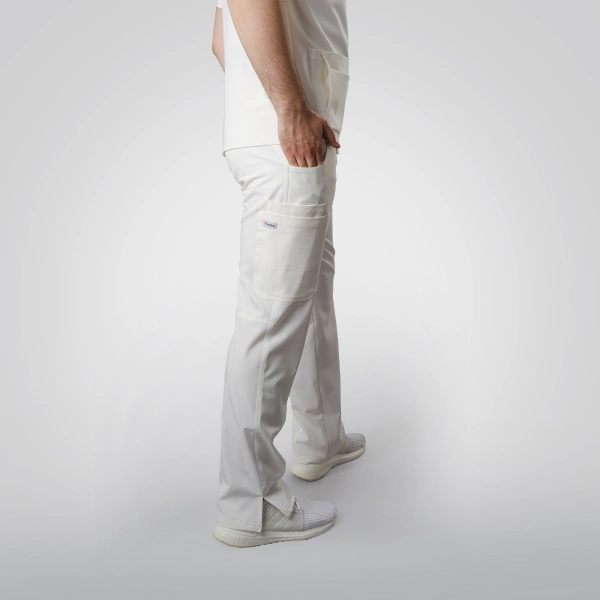 Pantaloni medicali albi bărbați Aranzi