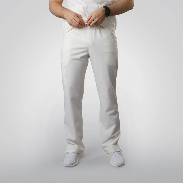 Pantaloni medicali albi bărbați Aranzi