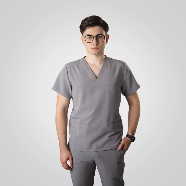Bluză medicală gri bărbați Osler