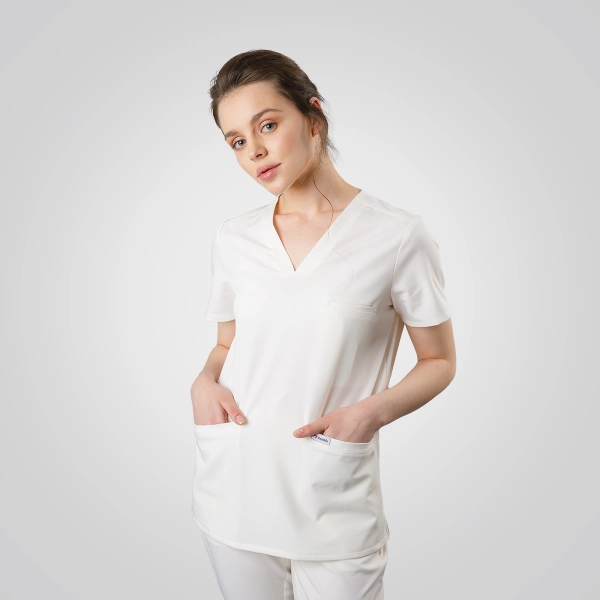Bluză medicală albă de damă Okami