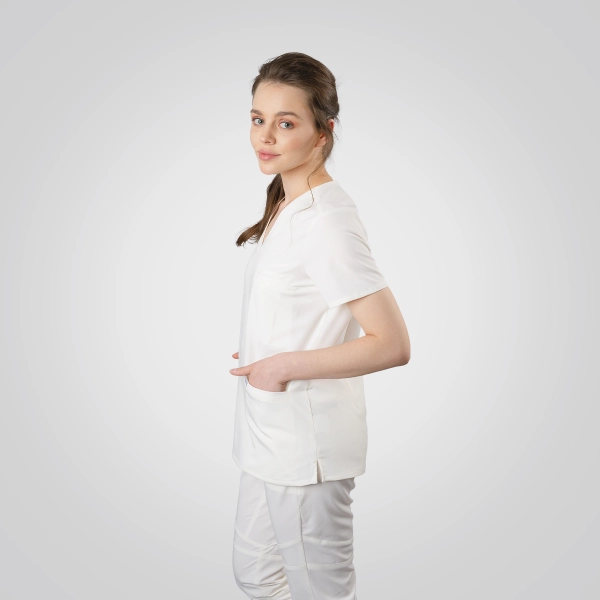 Bluză medicală albă de damă Okami