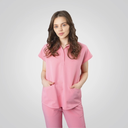 Bluză medicală roz de damă Chieu
