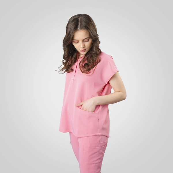 Bluză medicală roz de damă Chieu