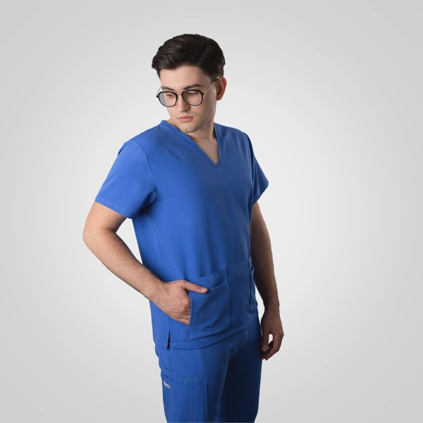 Bluză medicală albastră bărbați Aranzi