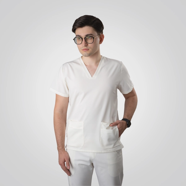 Bluză medicală albă bărbați Aranzi
