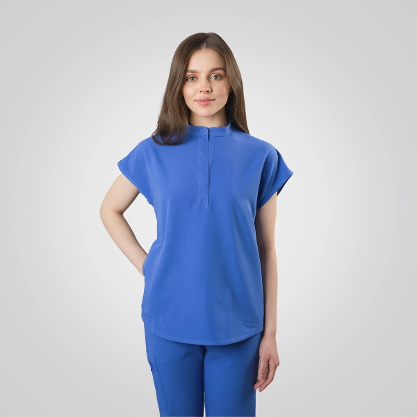 Bluză medicală albastră de damă Picotte