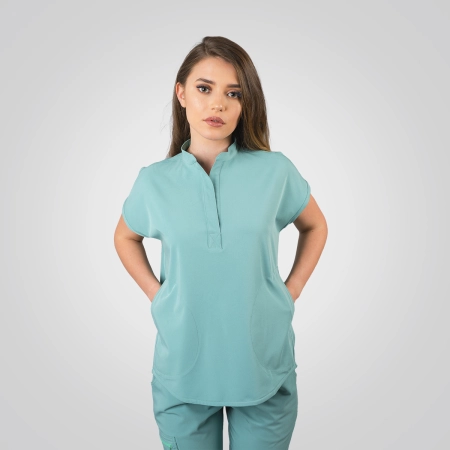 Bluză medicală verde de damă Picotte