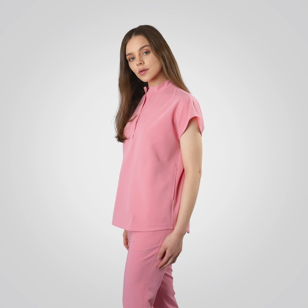 Bluză medicală roz de damă Picotte