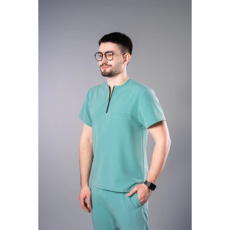 Bluză medicală verde bărbați Obi