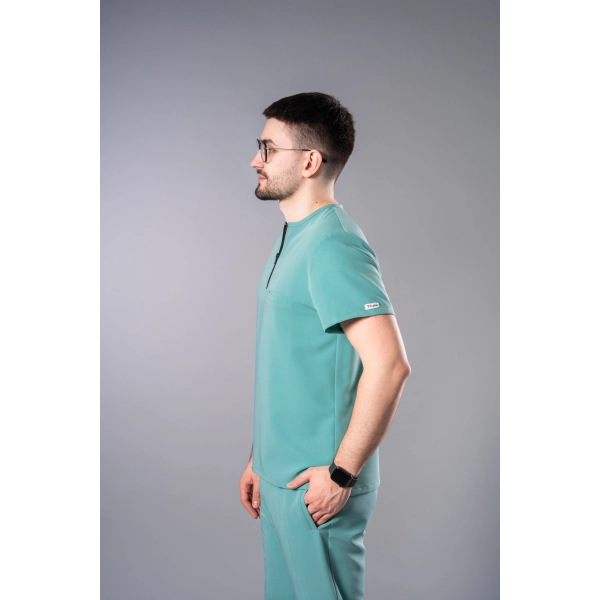 Bluză medicală verde bărbați Obi