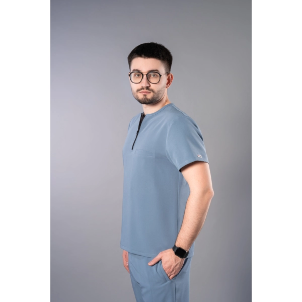 Bluză medicală bleu bărbați Obi