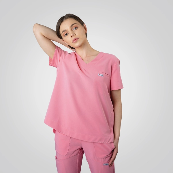 Bluză medicală roz de damă Cutzarida