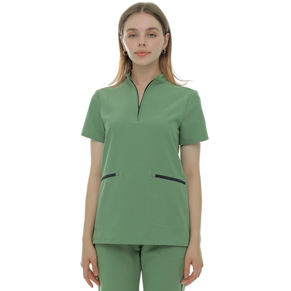 Bluză medicală verde de damă Elion