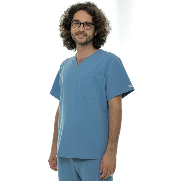 Bluză medicală bleu bărbați Hess