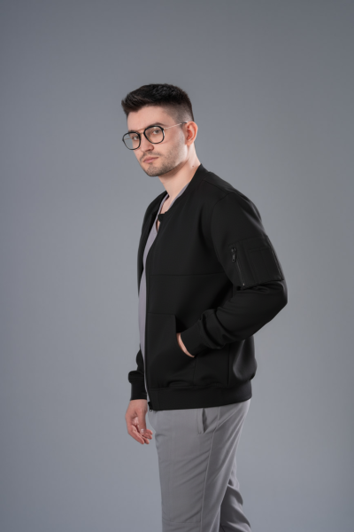 Jachetă Bomber neagră medicală bărbați