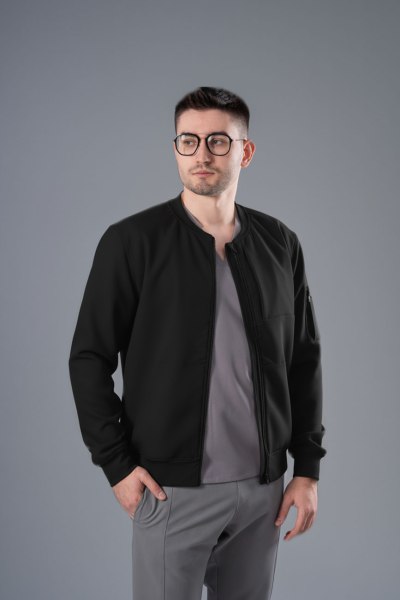 Jachetă Bomber neagră medicală bărbați
