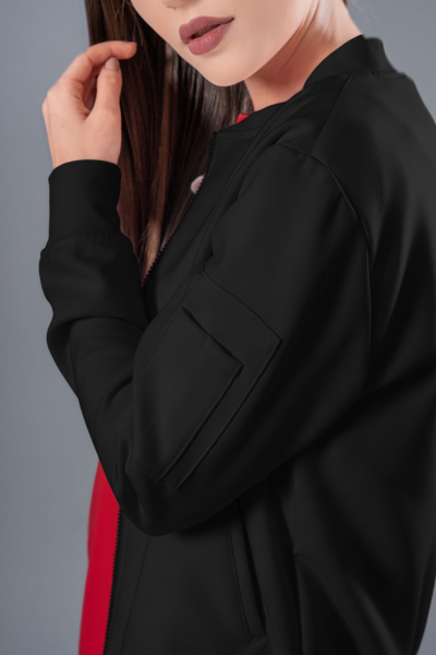 Jachetă Bomber neagră medicală de damă