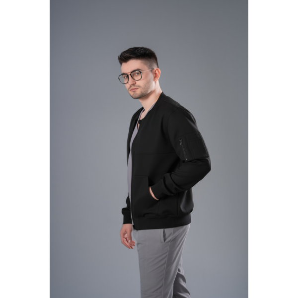 Jachetă Bomber neagră medicală bărbați