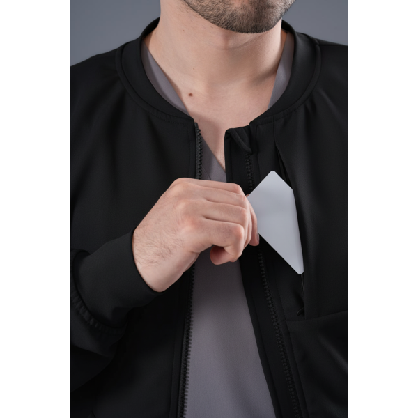 Jachetă Bomber neagră medicală bărbați