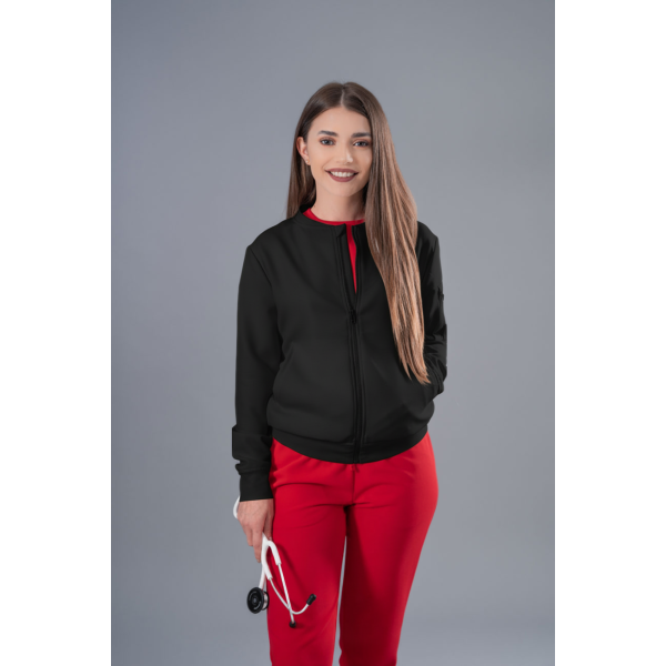 Jachetă Bomber neagră medicală de damă
