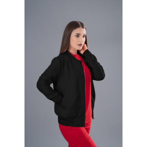 Jachetă Bomber neagră medicală de damă