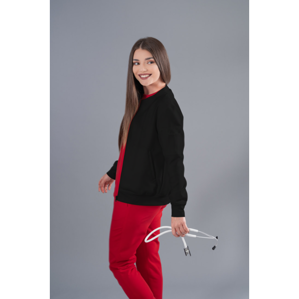 Jachetă Bomber neagră medicală de damă