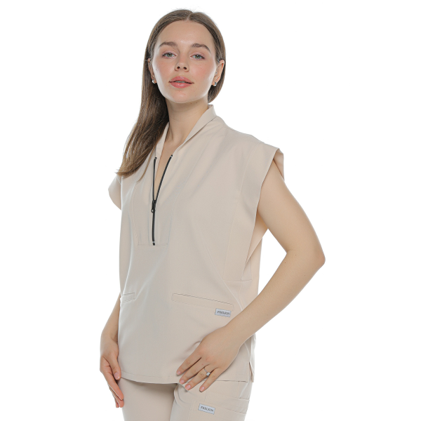 Bluză medicală bej de damă Blackwell